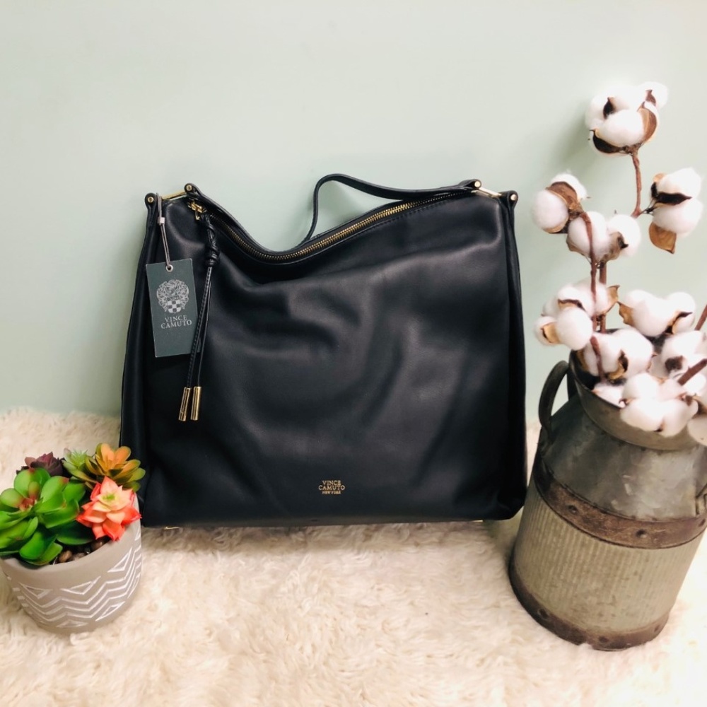 Vince Camuto Josie Hobo Black Shoulder Bag | DEFECTS